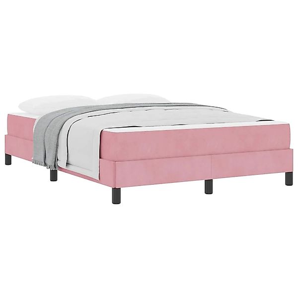 vidaXL Boxspringbett mit Matratze Rosa 140 x 210 cm Stoff 3398748 günstig online kaufen