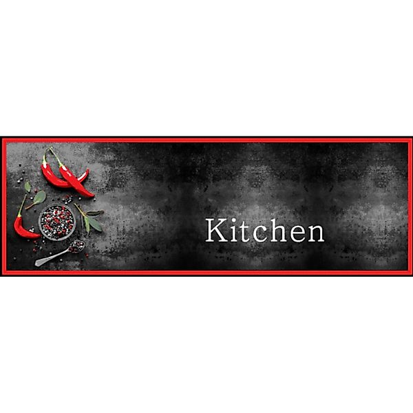 Küchenläufer Cook&Wash Pepper 50 cm x 150 cm Schwarz-Rot günstig online kaufen