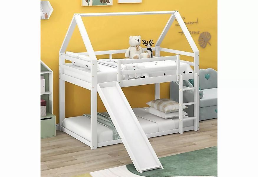 Celya Kinderbett Hausbett 90x200cm mit Rutsche und Leiter günstig online kaufen