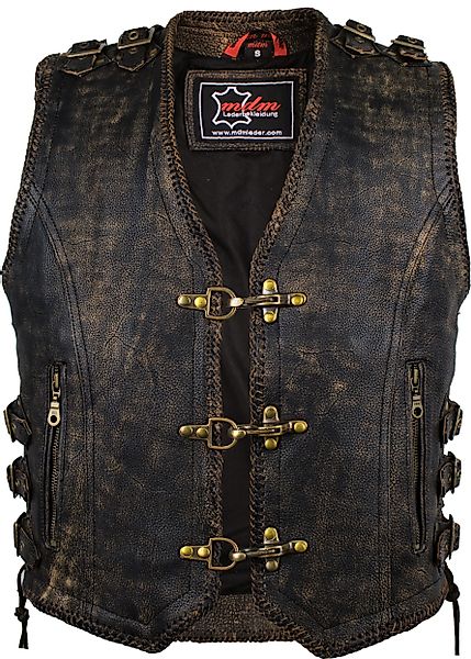 MDM Lederweste Herren Vintage Biker Lederweste günstig online kaufen