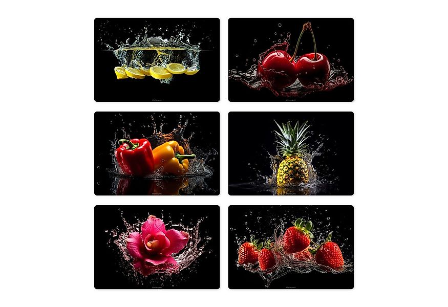 MuchoWow Platzset Splash - Obst und Gemüse, (6-St), Platzsets, Tischset, Ab günstig online kaufen
