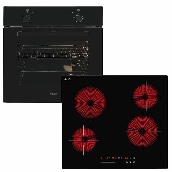 exquisit Backofen-Set "EBE255-020 schwarz" Set, 2 Stk. tlg. Schmelzen, Warm günstig online kaufen