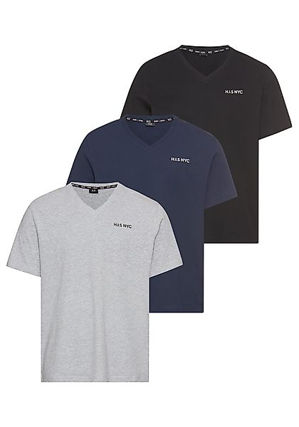 H.I.S V-Shirt (3-er Pack) Kurzarm, Slim günstig online kaufen