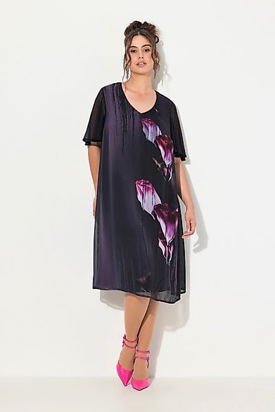 Ulla Popken Abendkleid Kleid Blüten A-Linie günstig online kaufen