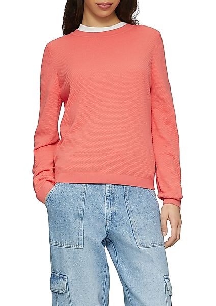 QS Rundhalspullover in Strick Optik günstig online kaufen