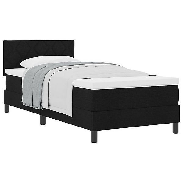 vidaXL Bett Boxspringbett mit Matratze Schwarz 90x190 cm Stoff (1-tlg) günstig online kaufen