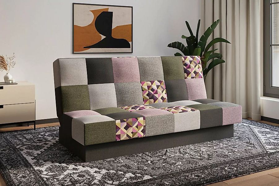 MOEBLO Schlafsofa CYPRUS Patchwork, – Sofa Kippsofa Klappsofa Click-Clack C günstig online kaufen