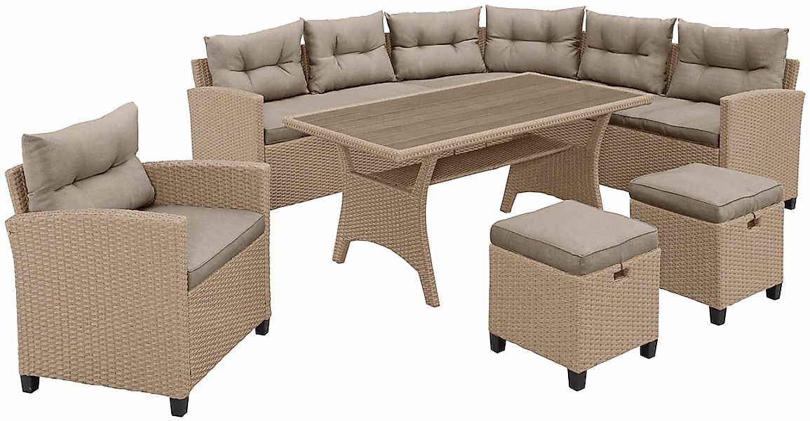 KONIFERA Gartenlounge-Set "Keros Premium" Set, 2x 2er Sofa, 1x Ecke, 1x Ses günstig online kaufen
