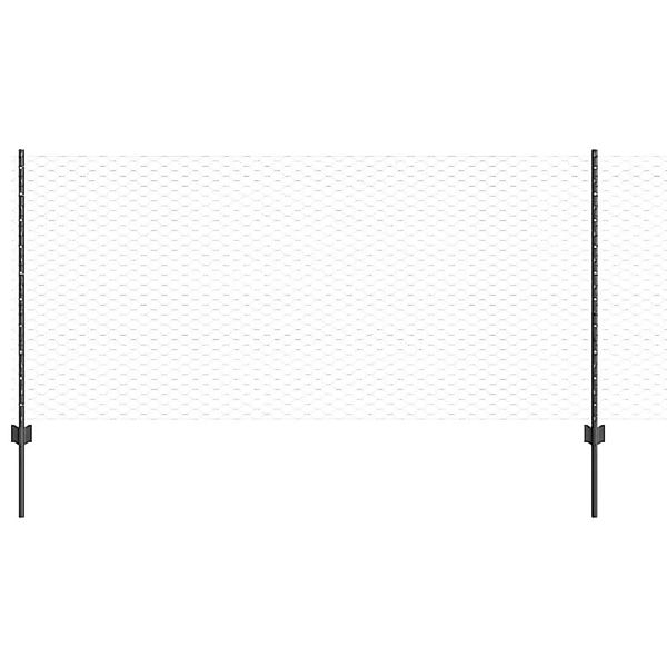 vidaXL Zaun mit Pfosten Grau 1 x 100 m Stahl und PVC 3336931 günstig online kaufen