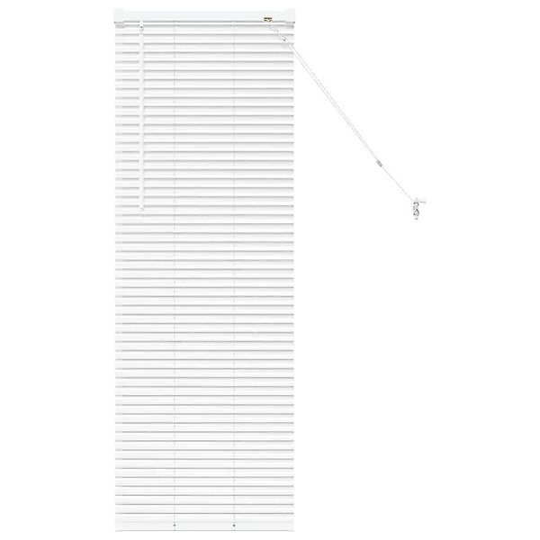 Rollo Fensterjalousie mit Vorhängen Weiß Aluminium, günstig online kaufen