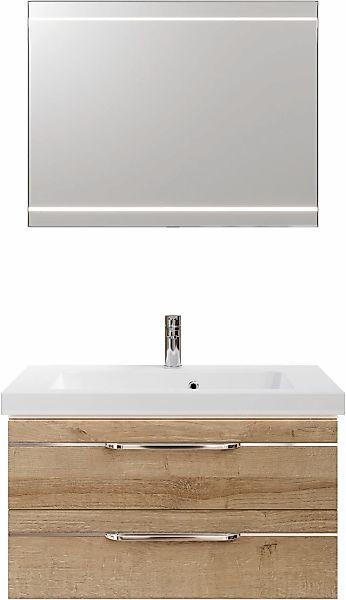 Saphir Badmöbel-Set »Balto 2-teilig Mineralmarmor-Waschtisch mit LED-Spiege günstig online kaufen