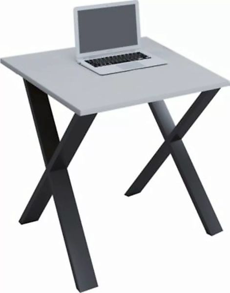 VCM Holz Schreibtisch Computertisch Arbeitstisch Büromöbel Lona X SW grau günstig online kaufen