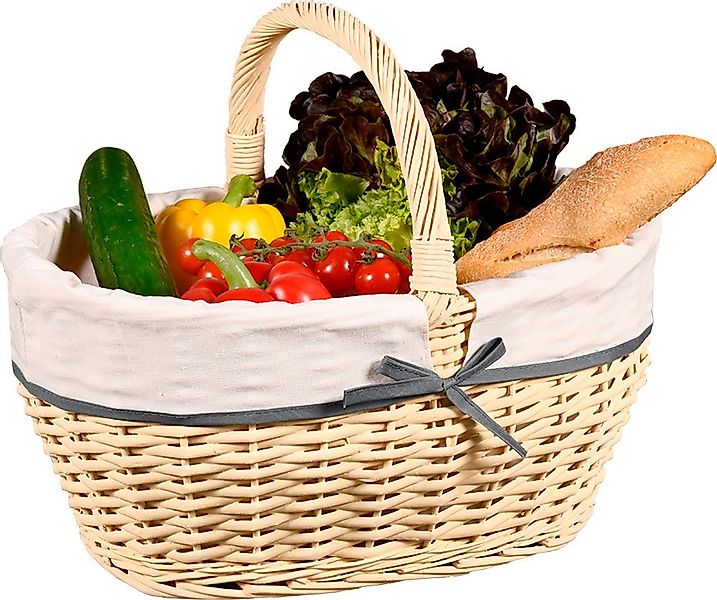 KESPER® Einkaufskorb, Weidengeflecht mit Textilfutter günstig online kaufen
