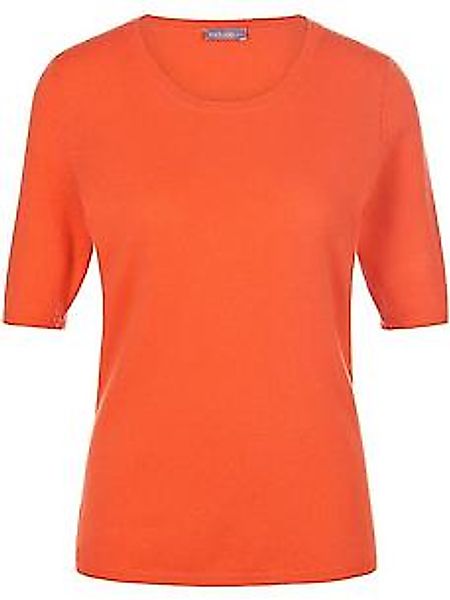 Rundhals-Pullover aus Schurwolle und Kaschmir Peter Hahn orange günstig online kaufen
