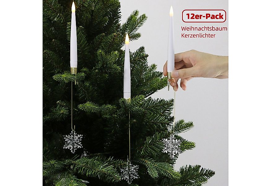 kisidus LED-Kerze LED Weinachtsbaum Kerzen mit Kunststoff-Schneeflockendeko günstig online kaufen