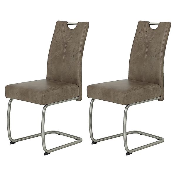 Schwingstuhl Sophia 2er Set schlamm Vintage Microfaser B/H/T: ca. 43x99x58 günstig online kaufen