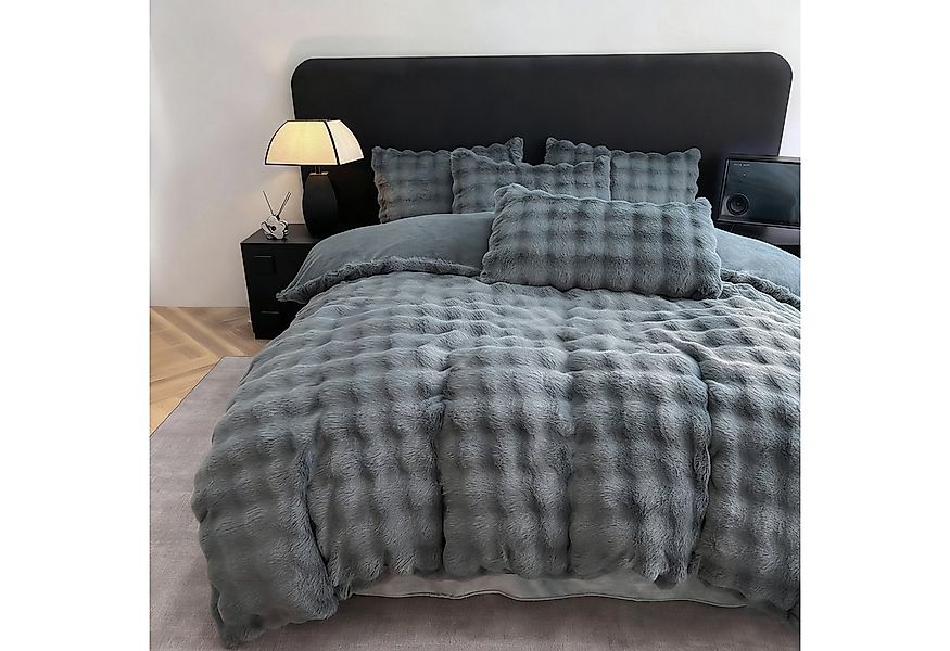 ibettertec Bettwäsche Winter Plüsch Bettwäsche 135x200 aus Flauschig Kaninc günstig online kaufen
