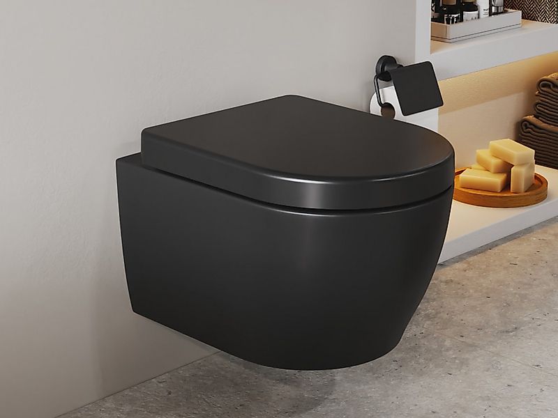 Aqua Bagno Tiefspül-WC Aqua Bagno WC Set Cocon 2.0 compact mit softclose Si günstig online kaufen
