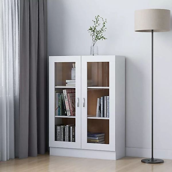 vidaXL Standvitrine Vitrinenschrank Weiß 82,5x30,5x115 cm günstig online kaufen