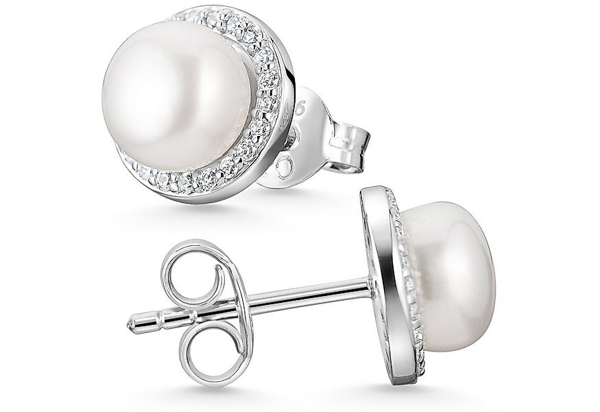 Materia Perlenohrringe Damen Ohrstecker Perle weiß SO-444, Silber 925 rhodi günstig online kaufen