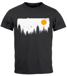 Neverless Print-Shirt Herren T-Shirt Wald Bäume günstig online kaufen