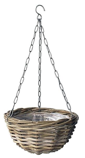 Van der Leeden Pflanzkübel Hängeampel Rattan Grau Ø 40 cm (1 St) günstig online kaufen