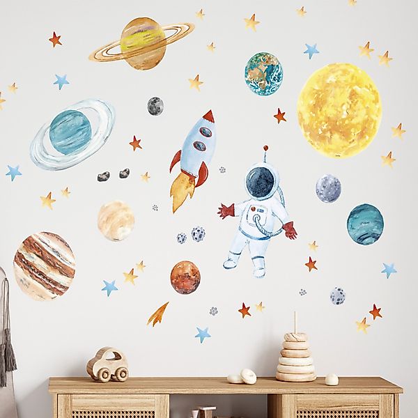 Olli&Elli.design Wandtattoo Weltraum, Planeten, Astronaut, Sonnensystem günstig online kaufen