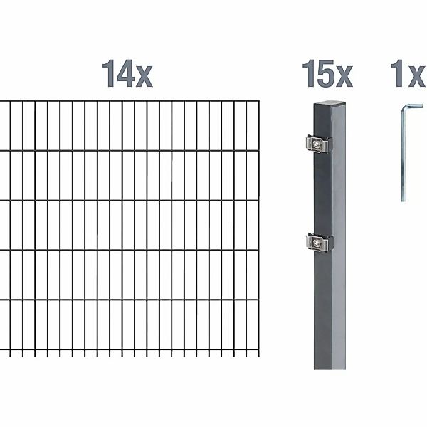 Alberts Doppelstabmattenzaun Grundset, (Set), Höhe: 80-160 günstig online kaufen