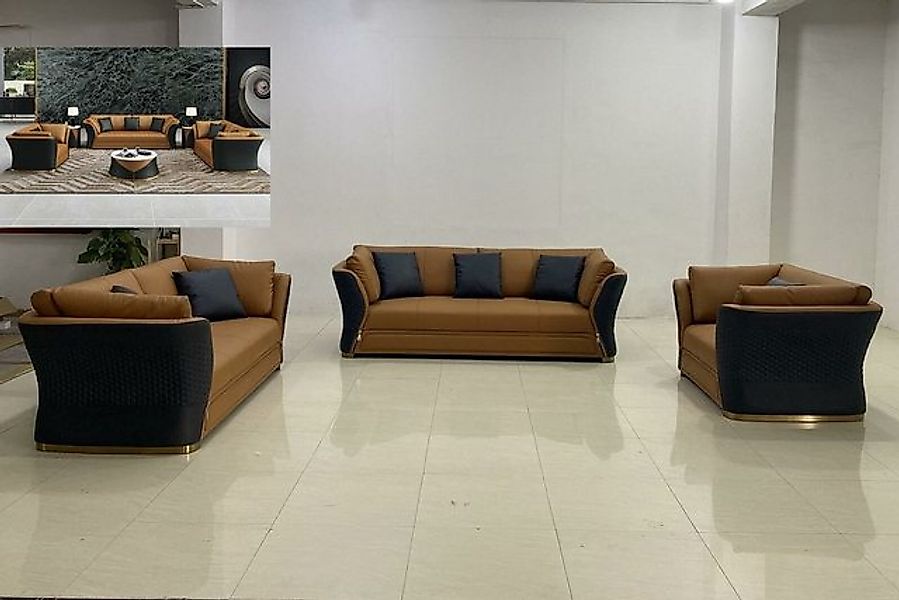 JVmoebel Sofa Luxus Sitzgarnitur 3+2+1 Sitzer Polstermöbel Leder Neu, Made günstig online kaufen