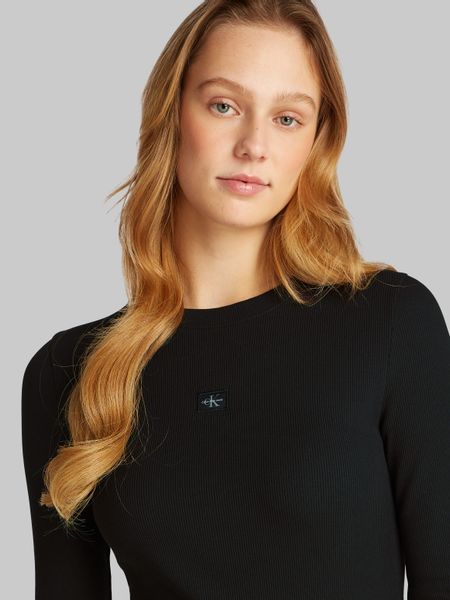 Calvin Klein Jeans Maxikleid "WOVEN LABEL RIB SHORT DRESS" mit Logodruck günstig online kaufen