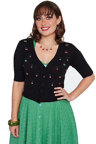 Voodoo Vixen Strickjacke Rainbow Cherry Cardigan Retro Vintage Kirschen günstig online kaufen