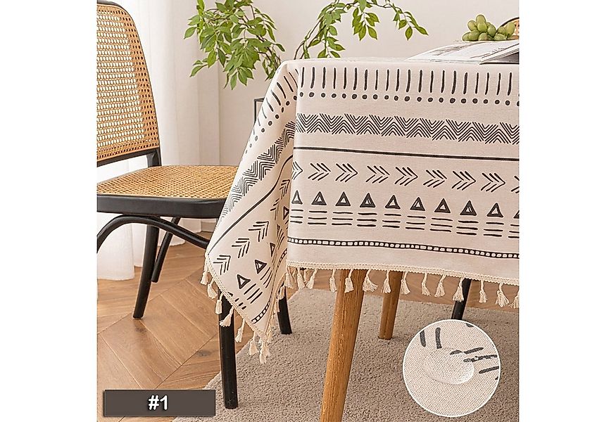 Rosnek Tischdecke Vintage, Wasserdicht, Quaste, für Esszimmer Terrassentisc günstig online kaufen