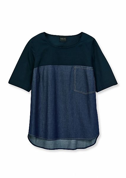 MADELEINE Kurzarmbluse "Blusenshirt Shirt aus Denim und Jersey" günstig online kaufen