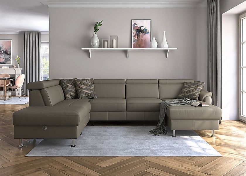 sit&more Wohnlandschaft »Freetown U-Form«, Kopfteilverstellung und Federker günstig online kaufen