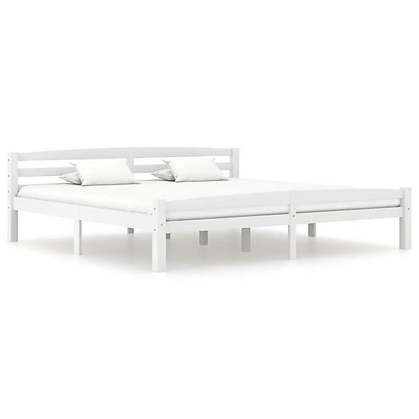vidaXL Bettgestell Massivholzbett Weiß Kiefer 200x200 cm Doppelbett Bett Be günstig online kaufen
