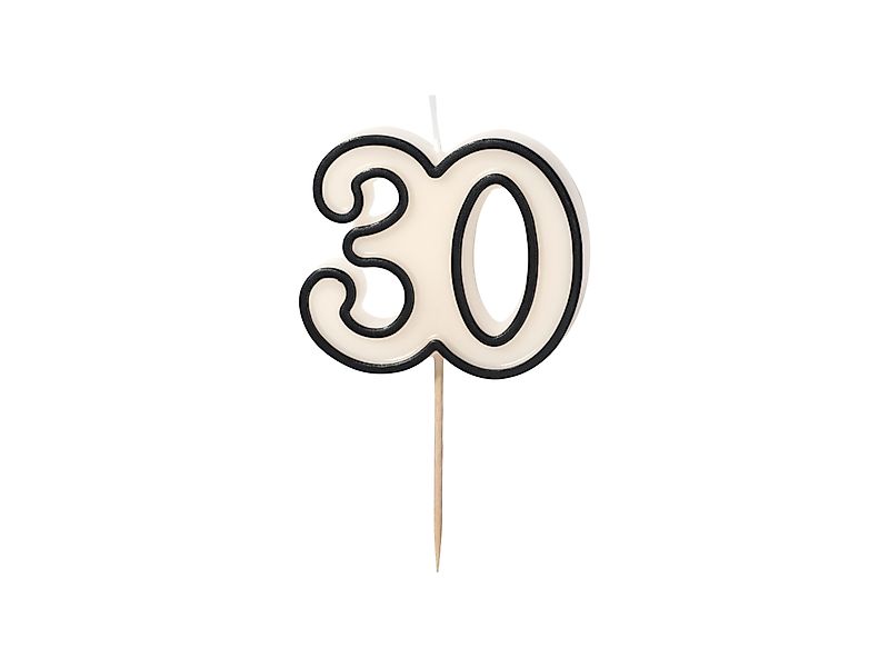 partydeco Geburtstagskerze Kerzenzahl #30, 5,5 cm günstig online kaufen