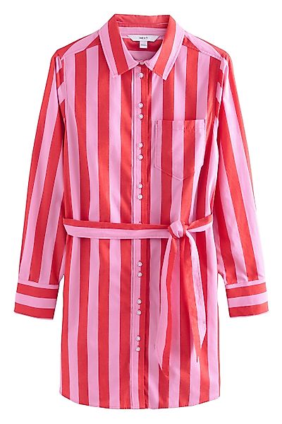 Next Minikleid Mini-Hemdblusenkleid mit Bindegürtel, Baumwolle günstig online kaufen