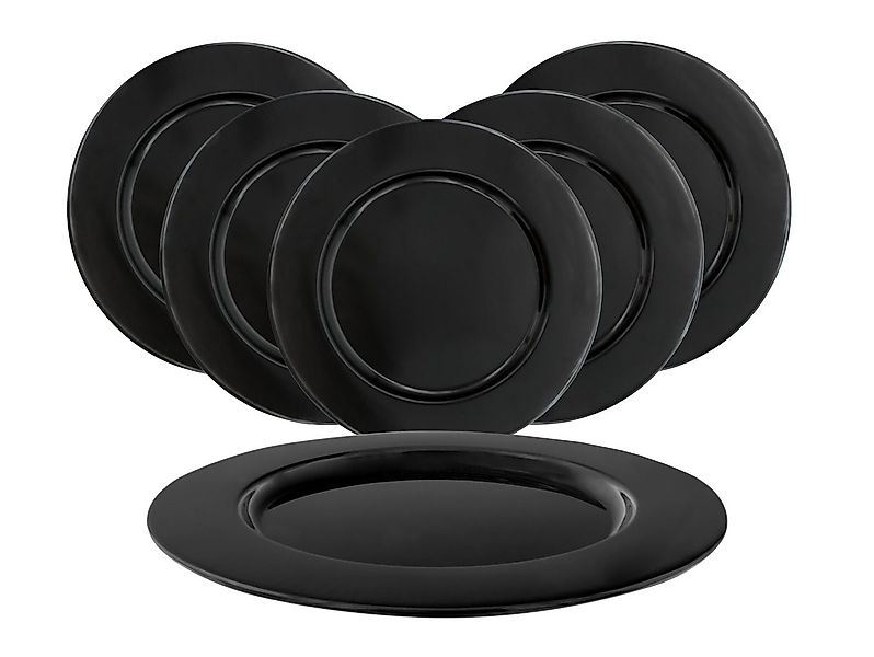 Spetebo Dekoteller Aluminium Teller 33 cm schwarz - 6er Set (Set, 6er), Tis günstig online kaufen