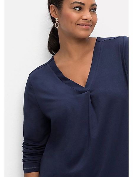 Sheego Langarmshirt "Große Größen", in A-Linie, mit Falte vorn und Effektga günstig online kaufen