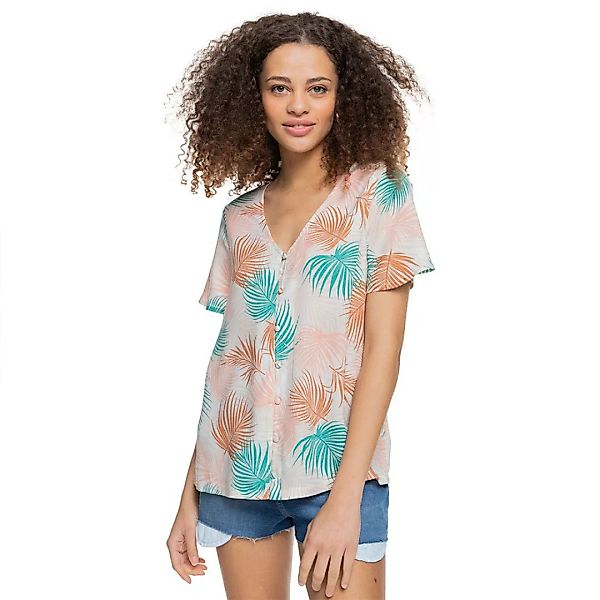Roxy Glitter Way Kurzärmeliges T-shirt S Snow White Palm Shadows günstig online kaufen