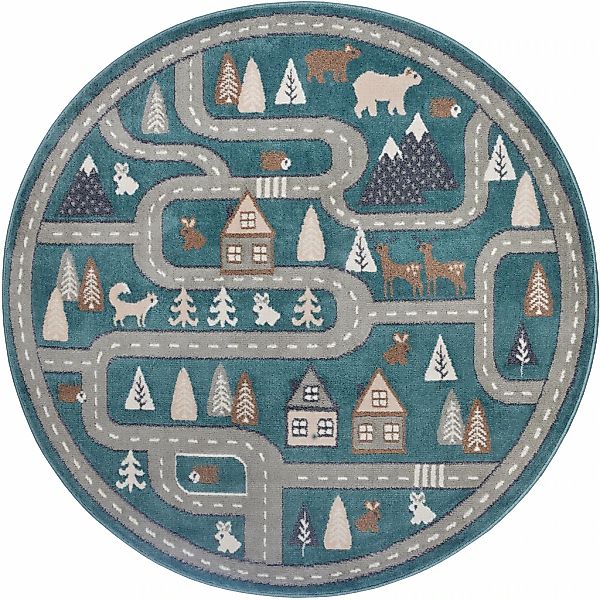 HANSE Home Kinderteppich "Adventures Streets" rund 8 mm Höhe Spielteppich, günstig online kaufen