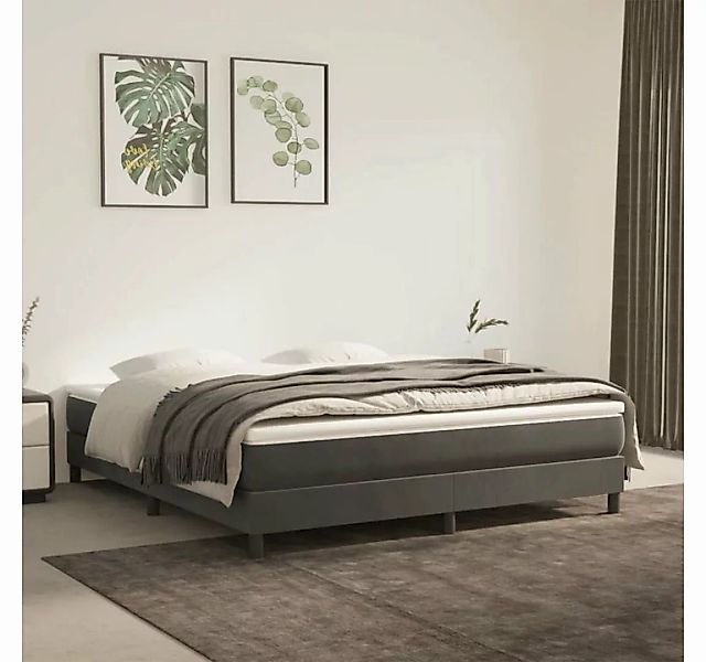 furnicato Bett Bettgestell Dunkelgrau 160x200 cm Samt günstig online kaufen