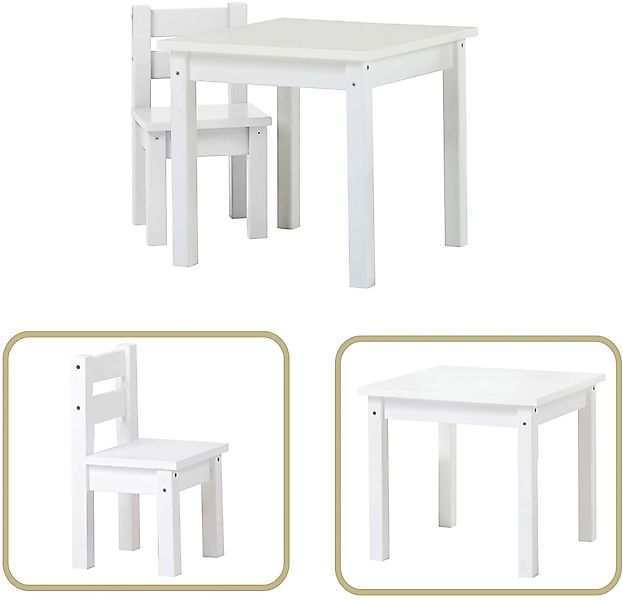 Hoppekids Kindersitzgruppe »MADS Kindersitzgruppe« Set, 1 Tisch, 1 Stuhl, 2 günstig online kaufen