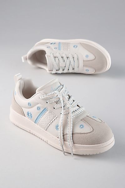 Aniston SHOES Plateausneaker Schnürschuh, Freizeitschuh mit Blumenstickerei günstig online kaufen