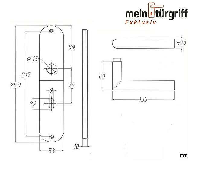 MeinTürgriff Drückergarnitur Liverpool Edelstahl Langschildgarnitur Innentü günstig online kaufen