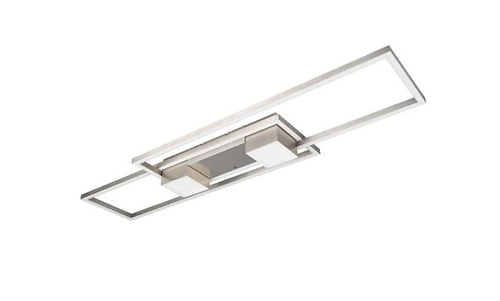 Trio LED Deckenleuchte Albany 100 cm x 8 cm x 28 cm Nickel Matt günstig online kaufen