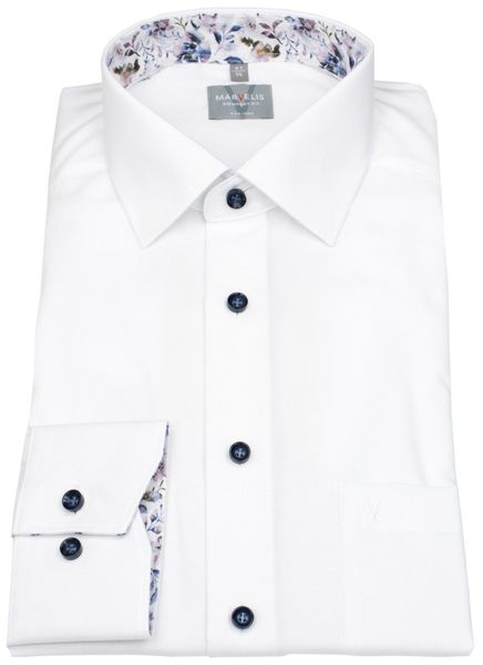 MARVELIS Businesshemd Comfort Fit bügelfrei Kentkragen günstig online kaufen
