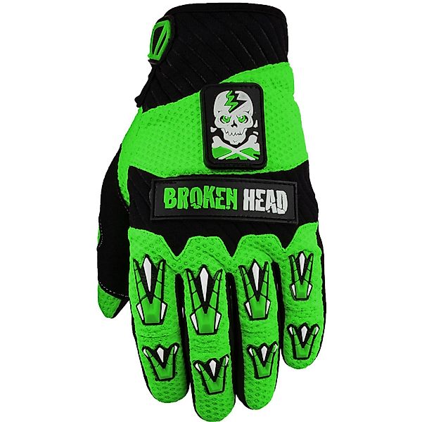 Motorradhandschuhe Faustschlag grün elastisches Meshgewebe günstig online kaufen