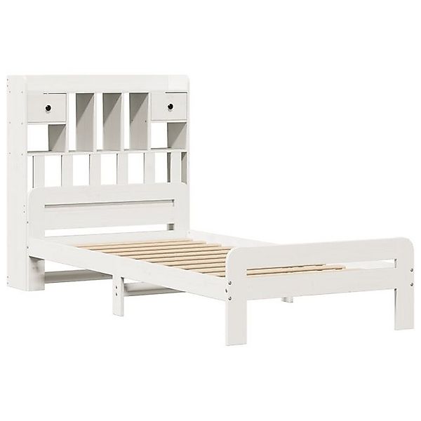 vidaXL Bett Massivholzbett mit Regal ohne Matratze Weiß 75x190 cm Kiefer günstig online kaufen