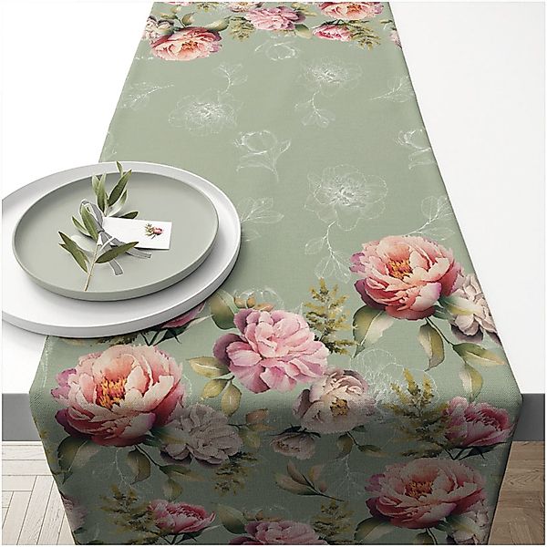 Ambiente® Tischläufer Peonies composition (1-tlg, 1-teilig), günstig online kaufen